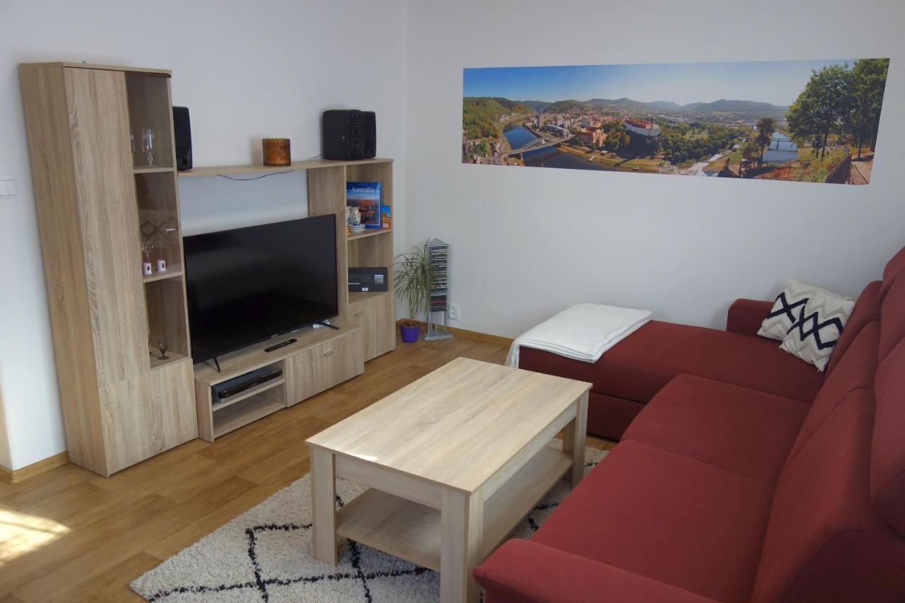 Pod Chlumem - útulný byt v blízkosti centra s terasou a grilem Decin Exteriér fotografie